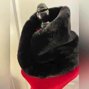 Plush Black Infinity Scarf/Colllar.